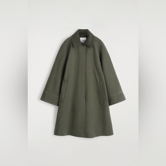 COS Jackets & Blazers - COS Wool-Trimmed Long Car Coat - Khaki - Size Small (LEAVING ON VACATION SOON)